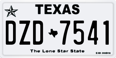 TX license plate DZD7541
