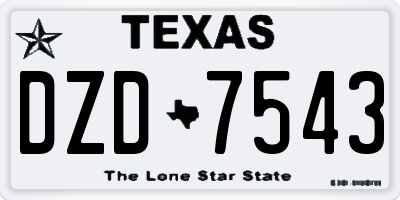 TX license plate DZD7543