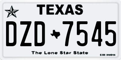 TX license plate DZD7545