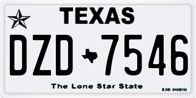 TX license plate DZD7546