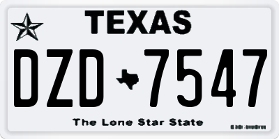TX license plate DZD7547