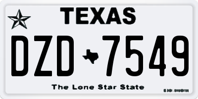 TX license plate DZD7549