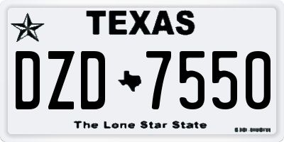 TX license plate DZD7550