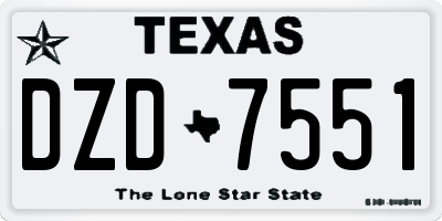 TX license plate DZD7551