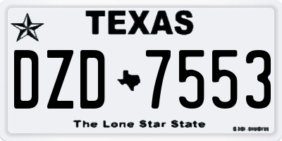 TX license plate DZD7553