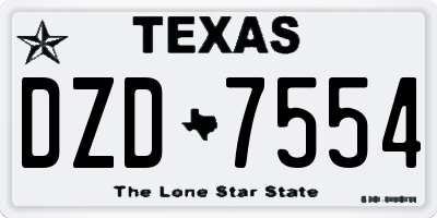 TX license plate DZD7554