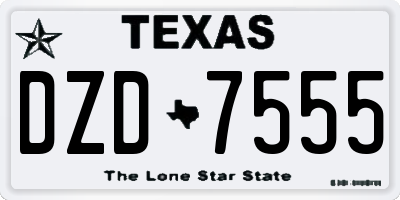 TX license plate DZD7555