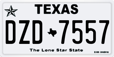 TX license plate DZD7557