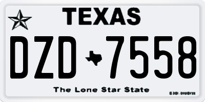TX license plate DZD7558