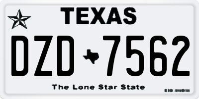 TX license plate DZD7562