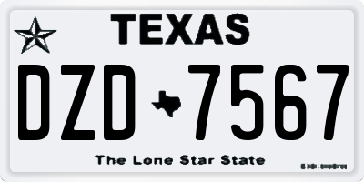 TX license plate DZD7567