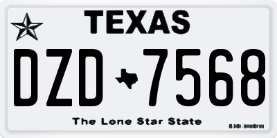 TX license plate DZD7568