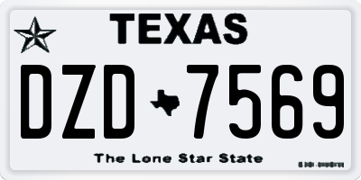 TX license plate DZD7569