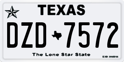 TX license plate DZD7572