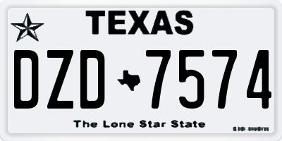 TX license plate DZD7574