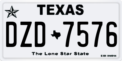 TX license plate DZD7576