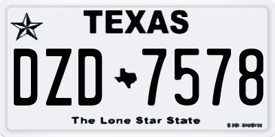 TX license plate DZD7578
