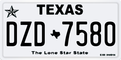 TX license plate DZD7580