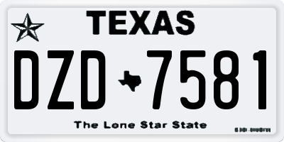 TX license plate DZD7581