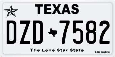 TX license plate DZD7582