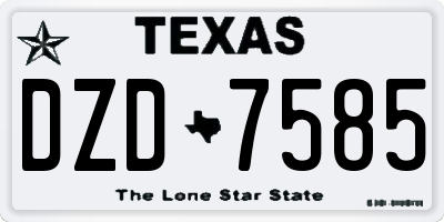 TX license plate DZD7585