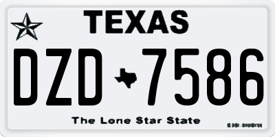 TX license plate DZD7586