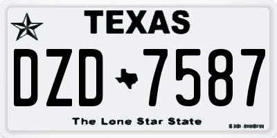 TX license plate DZD7587