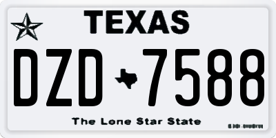 TX license plate DZD7588