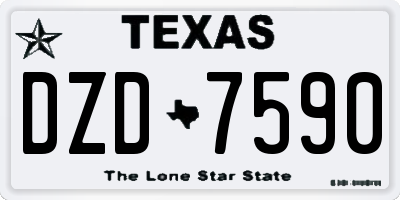 TX license plate DZD7590