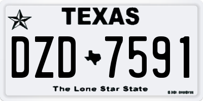 TX license plate DZD7591