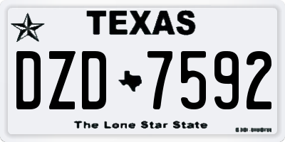 TX license plate DZD7592