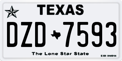 TX license plate DZD7593