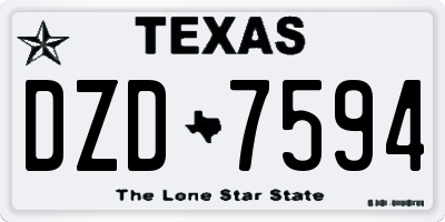 TX license plate DZD7594