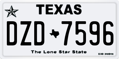 TX license plate DZD7596
