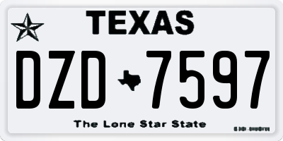 TX license plate DZD7597