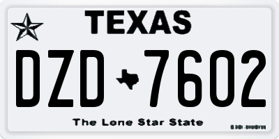 TX license plate DZD7602