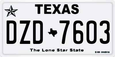 TX license plate DZD7603