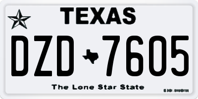 TX license plate DZD7605