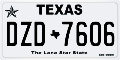 TX license plate DZD7606