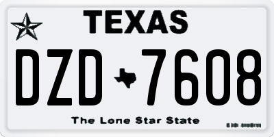 TX license plate DZD7608