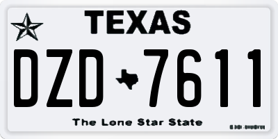 TX license plate DZD7611