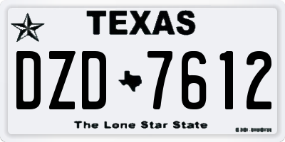 TX license plate DZD7612