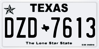 TX license plate DZD7613