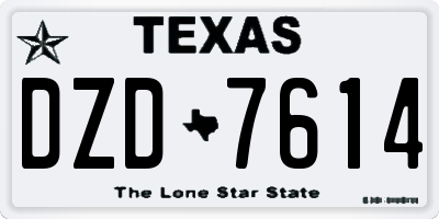 TX license plate DZD7614