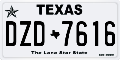 TX license plate DZD7616