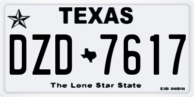 TX license plate DZD7617