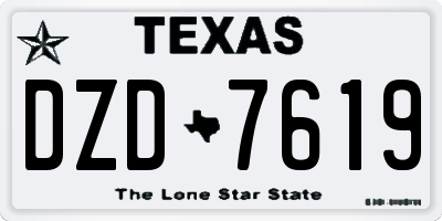 TX license plate DZD7619
