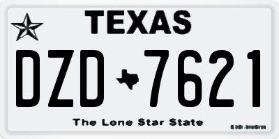 TX license plate DZD7621