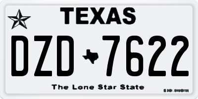 TX license plate DZD7622