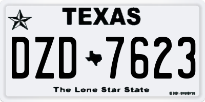 TX license plate DZD7623